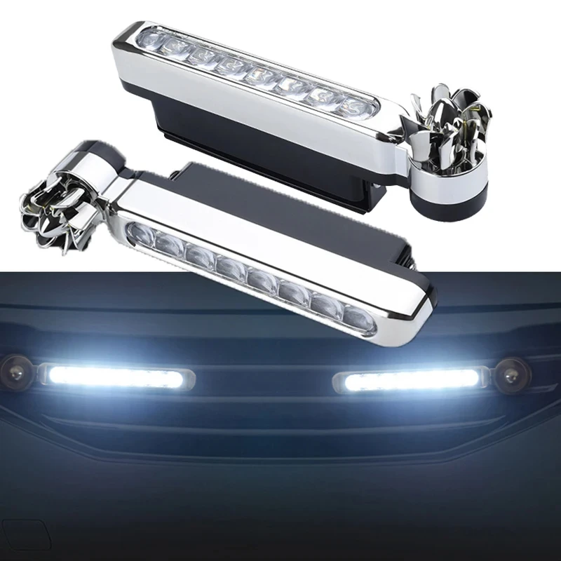 

Wind Powered Car LED DayTime Running Light Auxiliary Lighting Rotation Fan Lamp Automobile Day Time Headlight