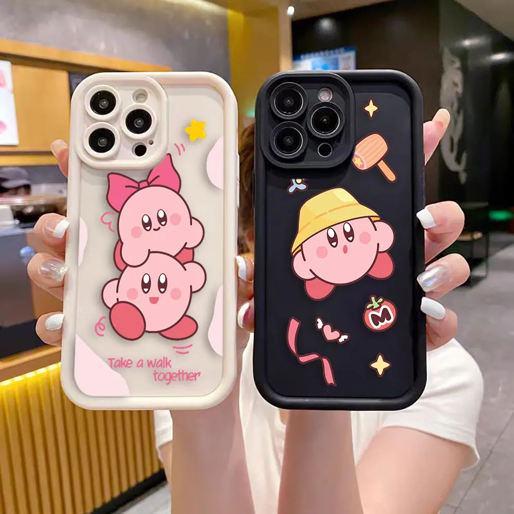 Cartoon Pink Star K-Kirby Phone Case For Samsung A03 A03S A04 A04E A05 A05S A10S A11 A12 A14 A15 A20 A22 F12 M12 M22 4G 5G Case