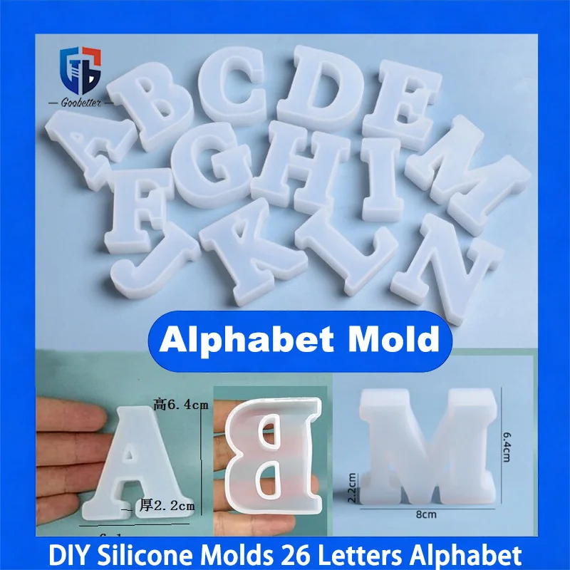 

1Pcs Large 3D Alphabet Letter Silicone Mold 26 Letters DIY Night Light Ornament Resin Casting Mold for Handmade Craft Home Decor