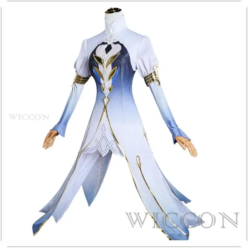 Anime Game Genshin Impact Fontaine Furina Focalors Cosplay Kostuum Jurk Uniform Focalors Pruik Cosplay Kostuum Hydro Archon