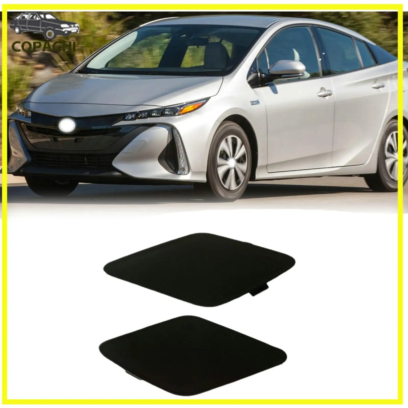 

2Pcs Front Bumper Trailer Tow Hook Eye Cover 2128-47908 52127-47120 For Toyota Prius Prime 2017-2020 Engine Car External Parts