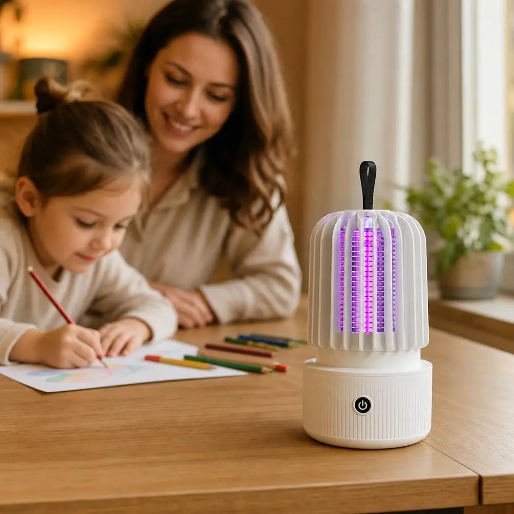 Portable Mosquito Killer Lamp Electric Bug Zapper Blue UV Light 2-in-1 Rechargeable Insect Trap for Home And Outdoor