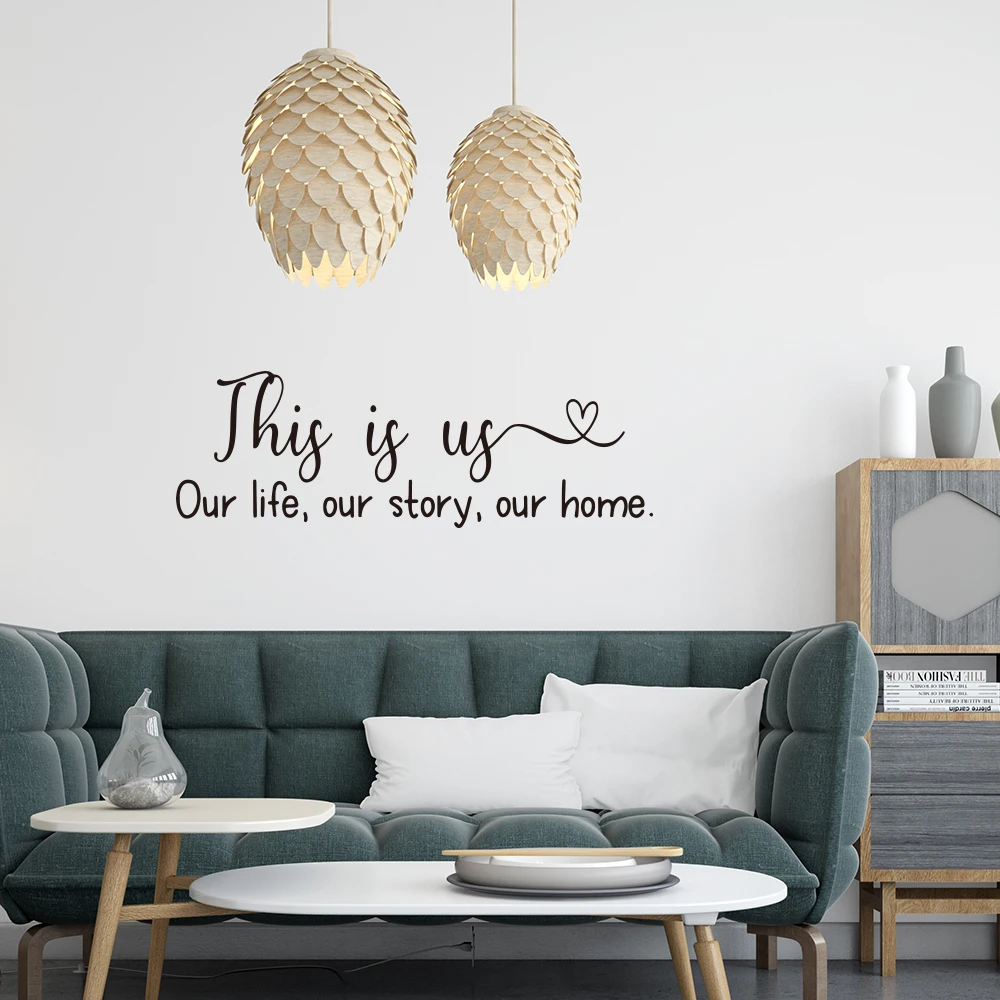 1pc Diy Family Quote Removable Wall Stickers for Living Rooms Decoration Vinyl Self-adhesive Art Stickers Waterproof Home Decor