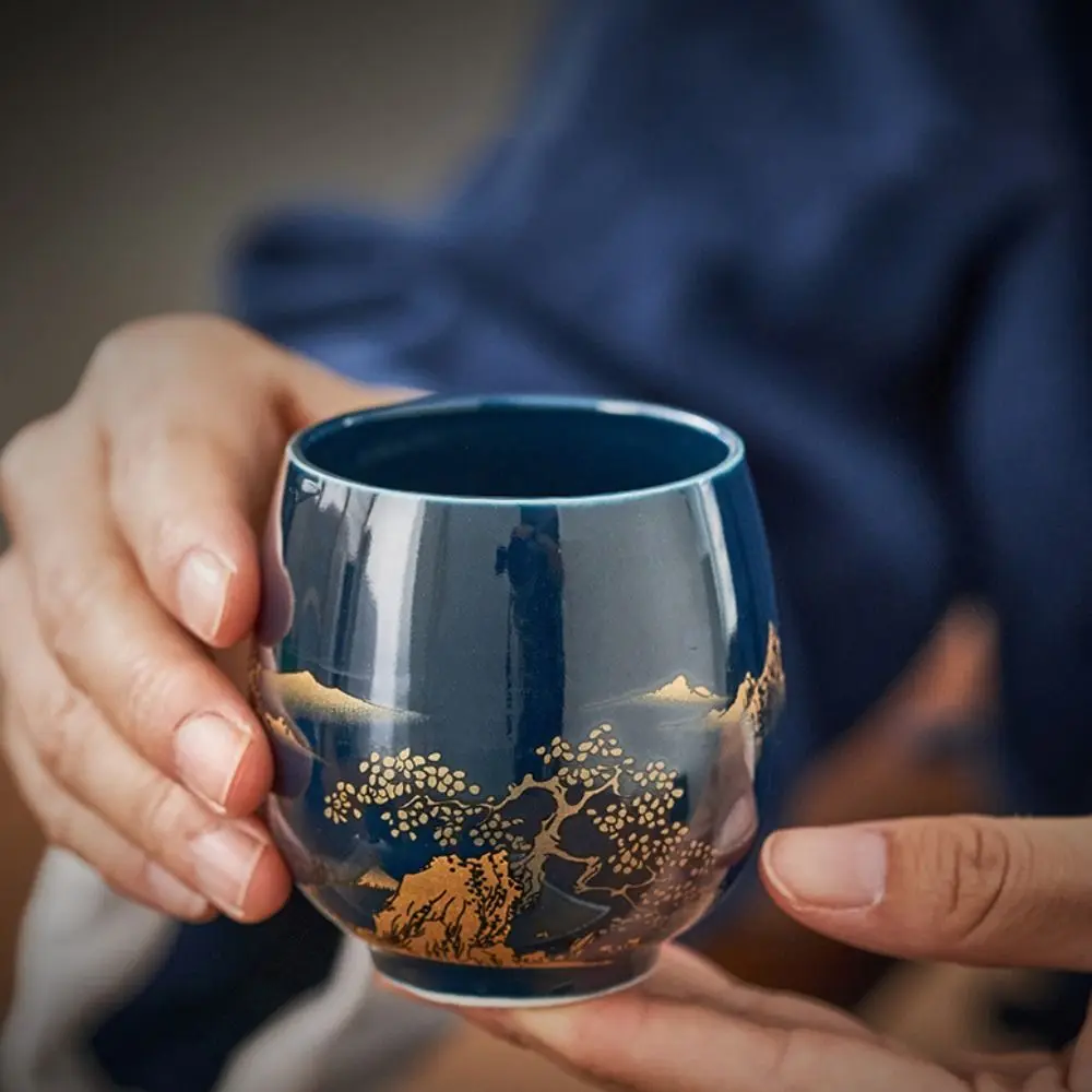 

2pcs Household Japanese-style Ceramic Teacup Retro 180ml Simple Master Mug Smooth Surface with Glaze Kung Fu Tea Cup Office