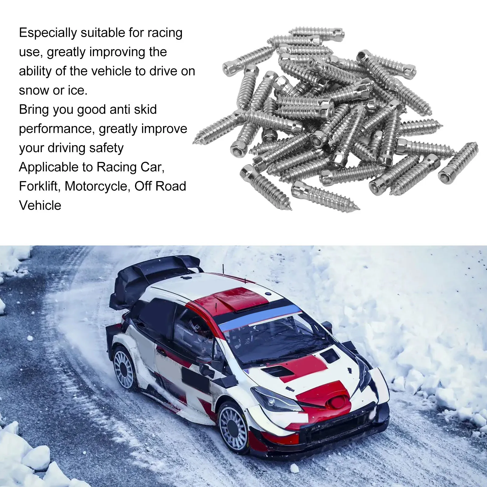 Snow Anti Skid Tire Studs Screws M6x6mm Snow Tire Spikes for Racing Car Forklift Motorcycle Off Road Vehicle M6 6mm Screw