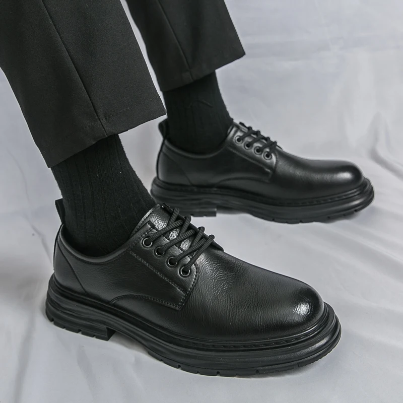 Spring New Male Comfortable Oxfords Footwear Men Business Shoes New Arrival Men's Casual Shoes Lace-Up Men Leather Walking Shoes