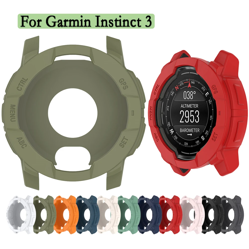 For Garmin Instinct 3 45/50mm Watch Case Decoration Soft and Durable Silicone Hollow Watch Protector Shell Protective Case