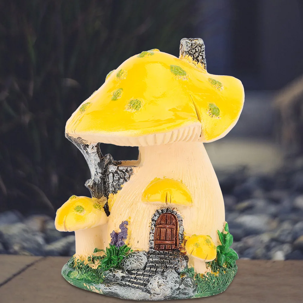 

1Pc Mushroom House Sculpture Lawn Garden Art Decoration Courtyard Patio Ornaments