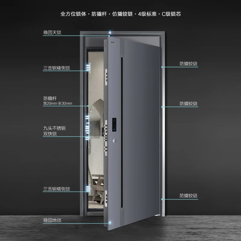 Customized size, contact customer service before purchase taotao Taotao anti-theft door Class A household entry door intelligent