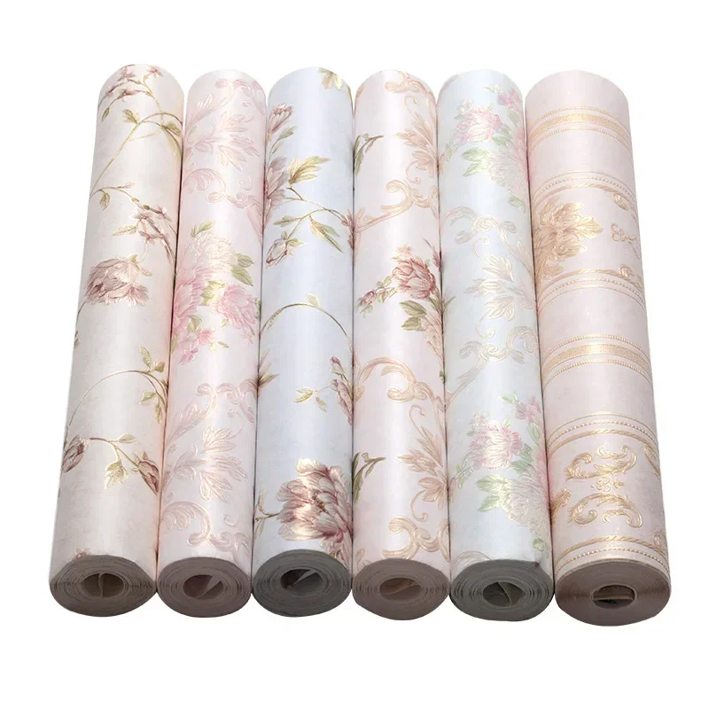 

3meter*53cm Thickened Self-adhesive Non-woven Wallpaper Floral Pattern Three-dimensional Wallpapers Self Adhesive Wallpaper