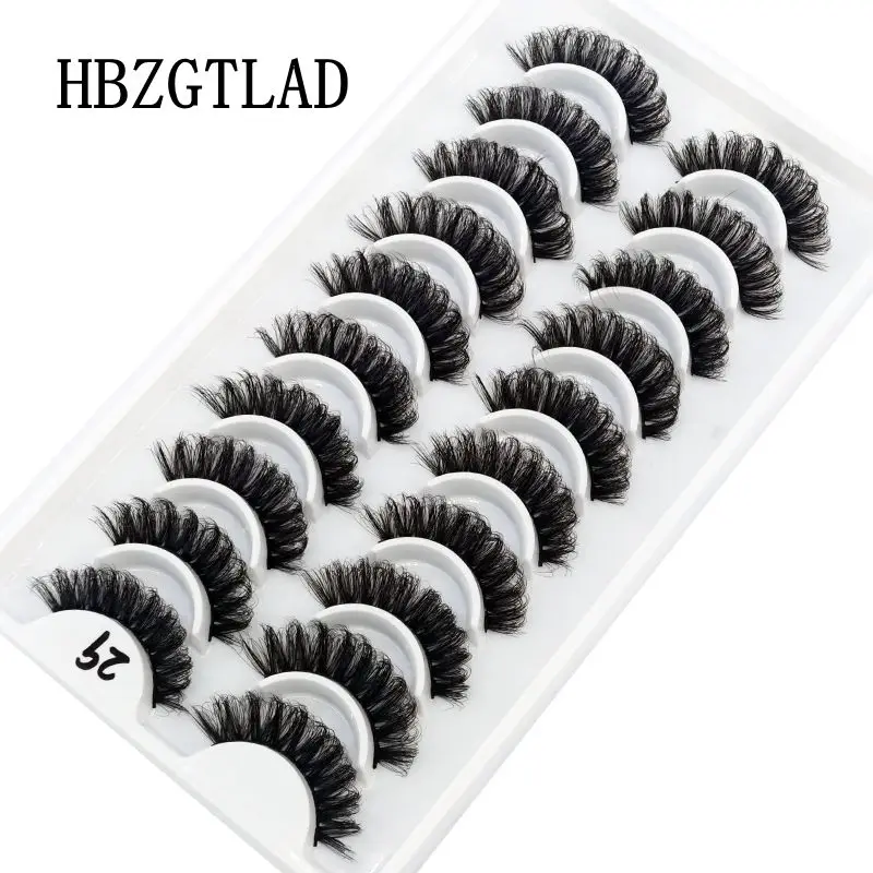 HBZGTLAD Russische Streifenwimpern, 10 Paar, 3D-Nerzwimpern, natürliche Wimpern, dramatische falsche Wimpern, Großhandel, Wimpernverlängerung – Detail 12