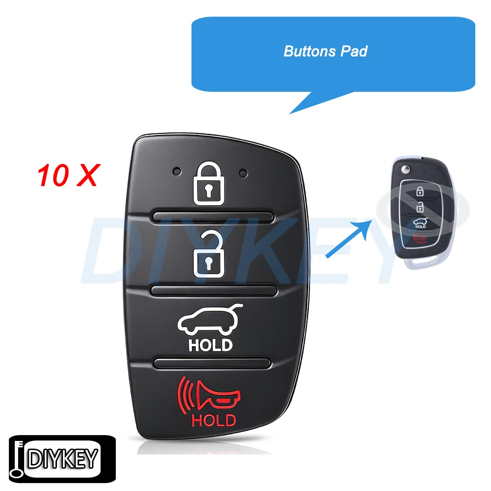 

10 Pieces Rubber Pad 4 Buttons for Hyundai Tucson Santa Fe ix45 Sonata i40 ix35 ix20 ix40 Flip Key Cover Case