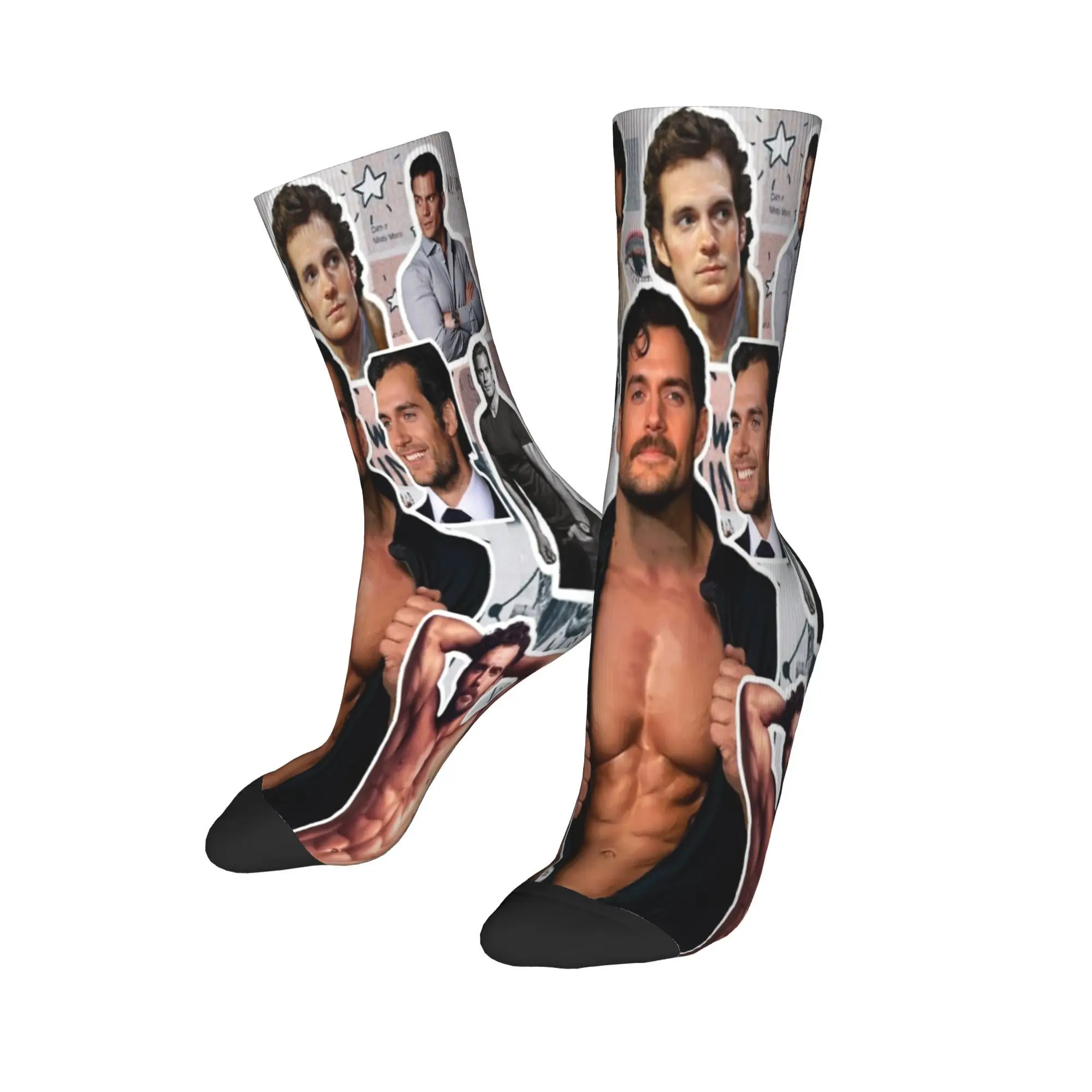 Chaussettes Rhythm Ry Cavill pour hommes et femmes, collage de photos, chaussettes amusantes respirantes, meilleur cadeau d'urgence