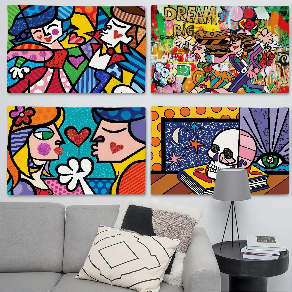 R-romero B-Britto Art Flag Suitable For Birthday Parties Liv