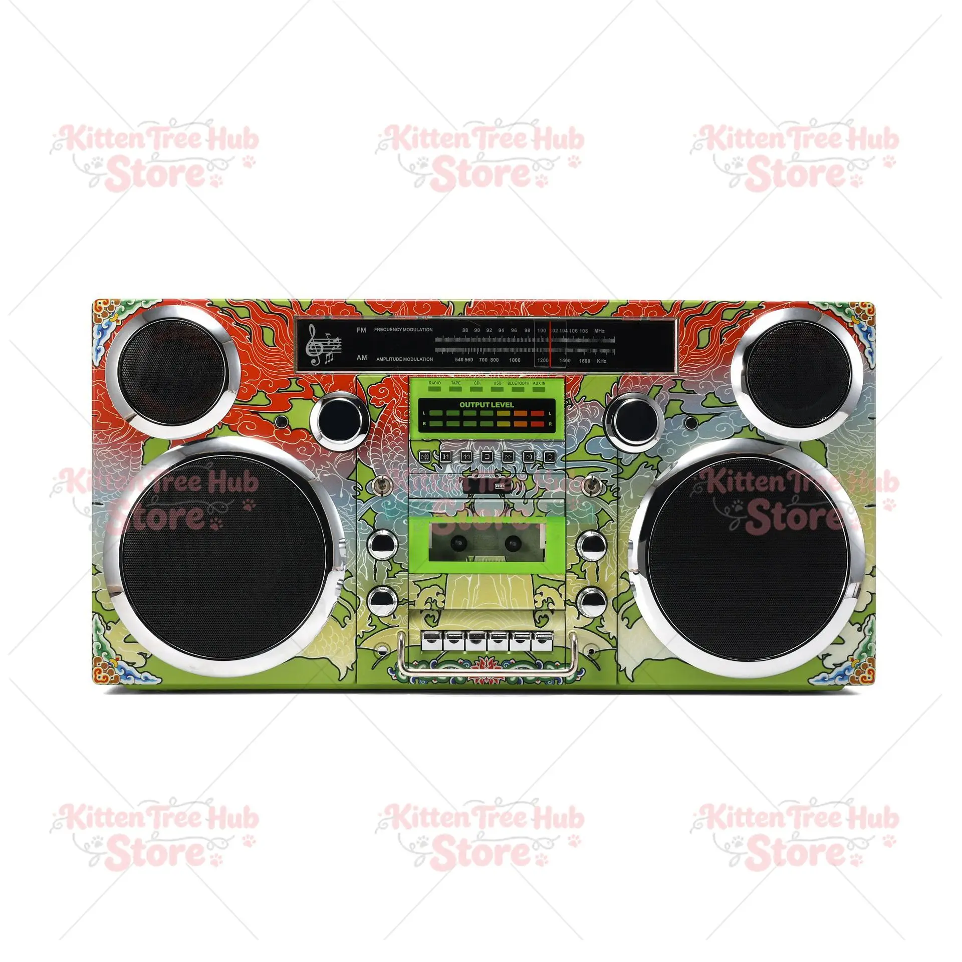 Vintage Multifunctional Cassette Player Bluetooth Speaker HiFi Stereo, Retro Boombox for Light Luxury Desktop Decor