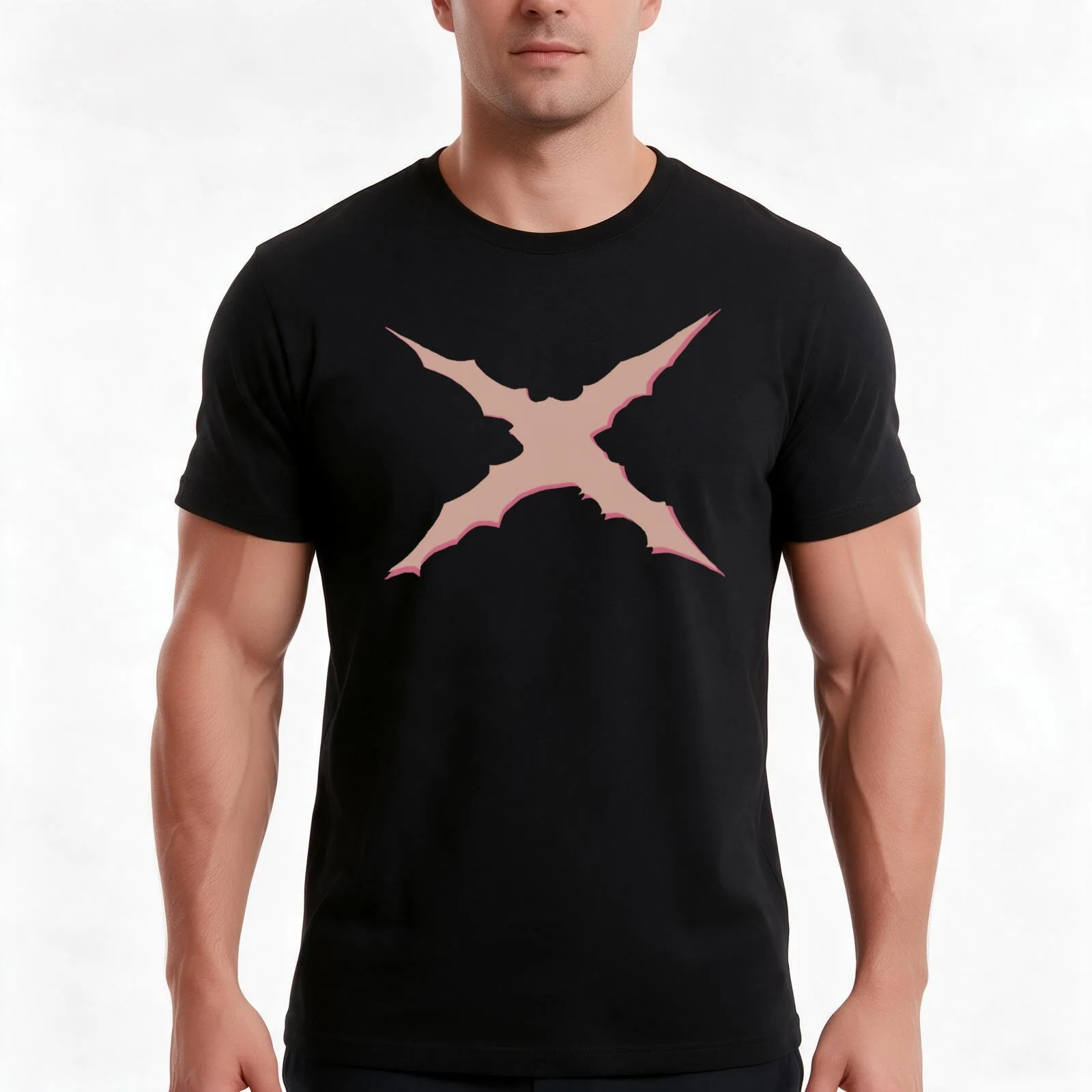Luffy's scar T-Shirt, Summer Casual Cotton Tee, Oversized Streetwear Tops, Vintage Graphic Print, Loose Fit Short Sleeve