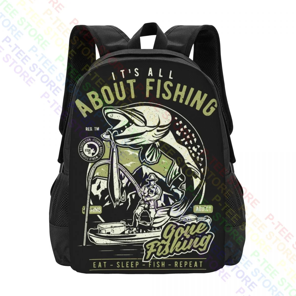 Gone Fishing Addict Gilden Bass Trout Fly PikeBackpack Large Capacity Newest Bags For Travel