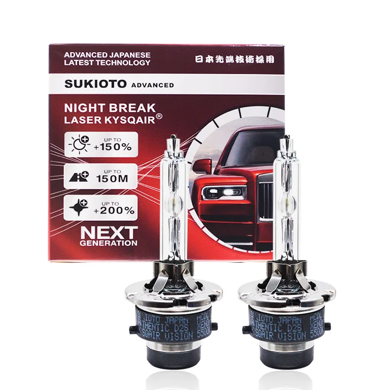 2PCS SUKIOTO ADVANCED JAPANESE Car Headlight D2S D2R Xenon HID Car Bulbs 35W D2S 5500K Fast Bright 35W D4S D4R Auto Lamps 12V