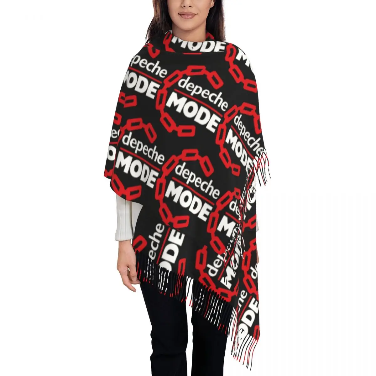 

Depeche Cool Mode электронный рок шарф с кисточками женские мягкие шали накидки женские зимние шарфы