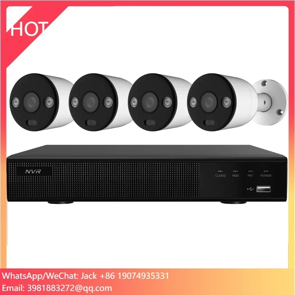 Sistema de cámaras de seguridad de 4 canales y 5mp, Kit Nvr Poe para el hogar al aire libre, cámaras Ip Cctv, sistema de cámaras de seguridad de vigilancia