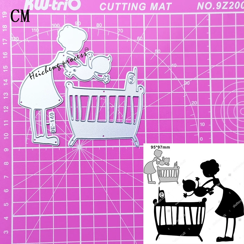 2021 New Gentle Mother Baby Cradle Metal Cutting Dies for Scrapbooking Paper Craft and Card Making Embossing Decor No Stamps