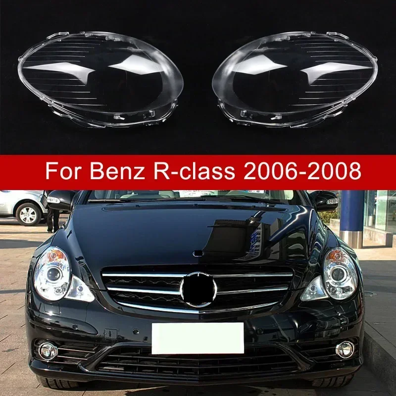 Left + Right (a Pair) For Mercedes Benz R class W251 2006 2007 2008 R350 R500 Headlamp Cover Lens Lamp   Headlight Shell