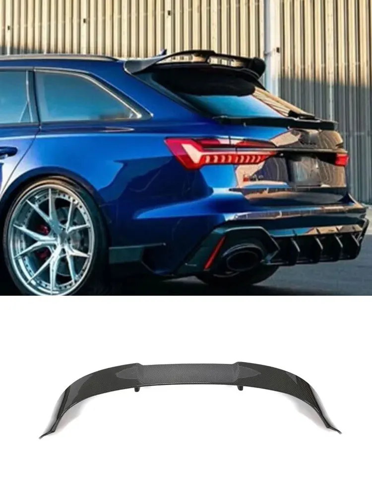 Droge Carbon Auto Dakspoiler Top Window Wing Voor Audi RS6 Avant Wagon C8 2020-2022 Auto Achter Racing dakspoiler Wing Lip - afbeelding 2