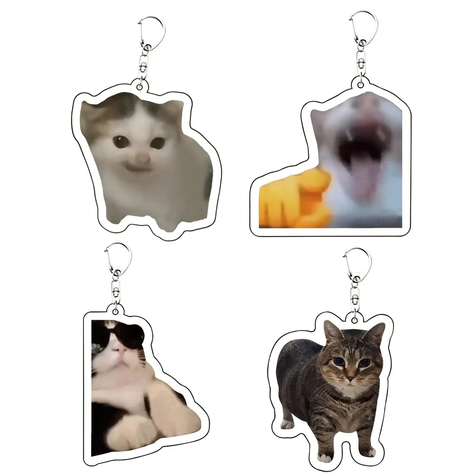 

Cat Bag Charm Cat Acrylic Keychain Collectible Charm Fashion Ornament Animal Character For Teens Adults Couples Friends