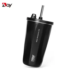 TYESO Vacuum Thermos Cup Tumbler Thermal Insulation Insulated Coffee Mug with Lid and Straw Stainless Steel for Hot Cold Drinks