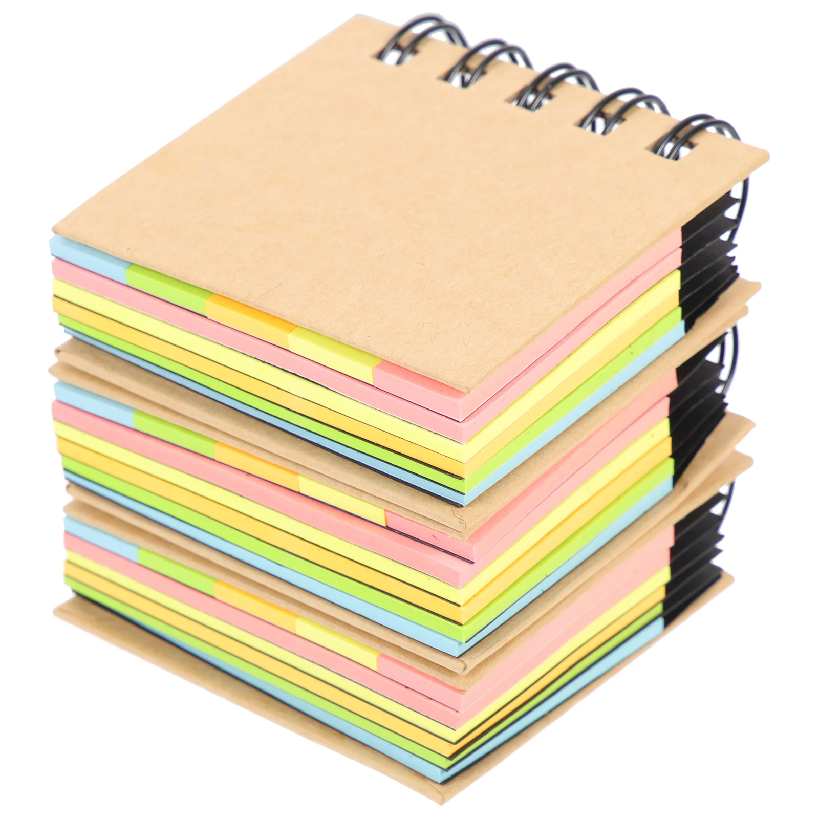 

3pcs Coil Notebooks Compact Note Pad Flashcards Rings Household Office Daily Writing Multi-function Small Smooth Surface