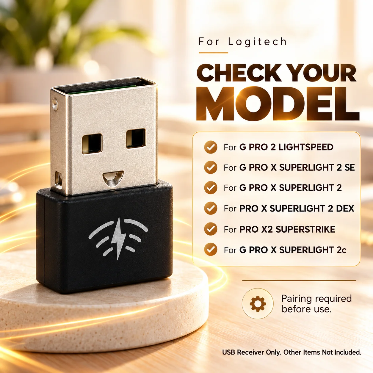 Mini USB Receiver For Logitech G PRO 2 LIGHTSPEED / PRO X2 SUPERSTRIKE Wireless Mouse Keyboard Combo Accessory Replace Receiver