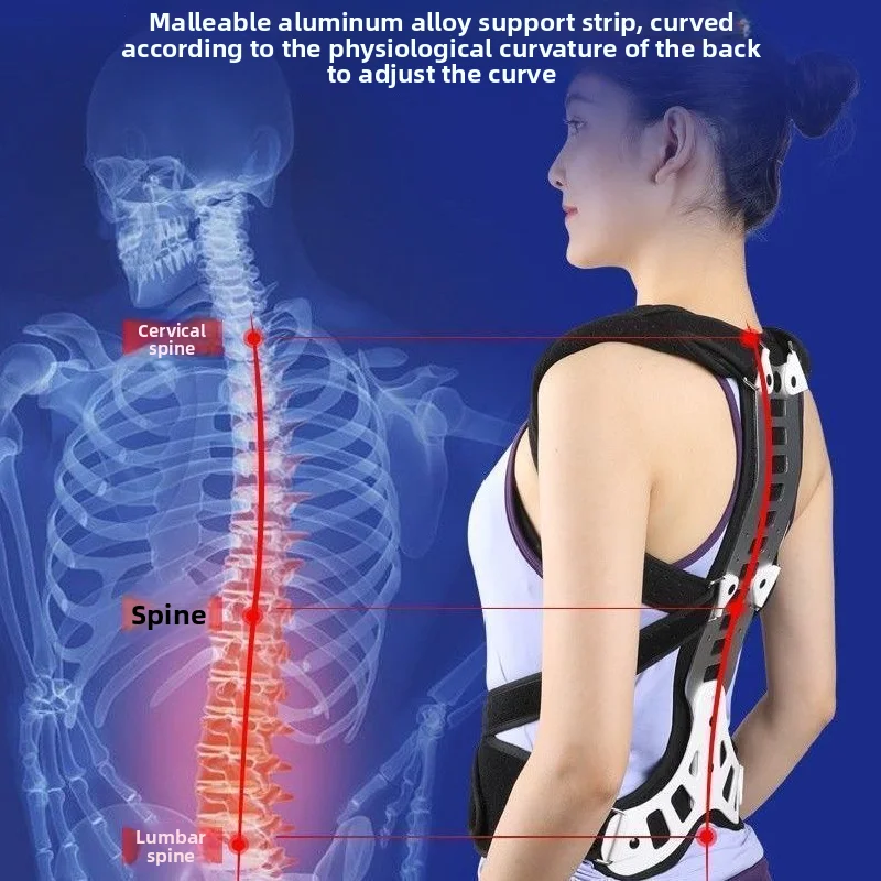Picture 4: Adjustable Back Support Posture Correction Spinal Scoliosis Orthotics Thoracolumbar Spine Fixation  Adults Hunchback Strap