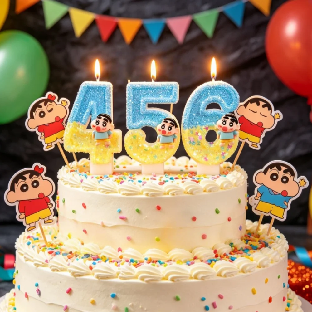 

Crayon Shin-chan number candles. Cake and party decorations, perfect for birthdays, parties, and all kinds of other holidays.