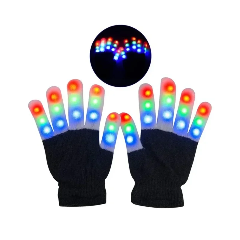 New Colorful Finger Glowing Glove for Kid Adult LED Light Flashing Magic Gloves Gloves Party Decoration Halloween Lighting Decor