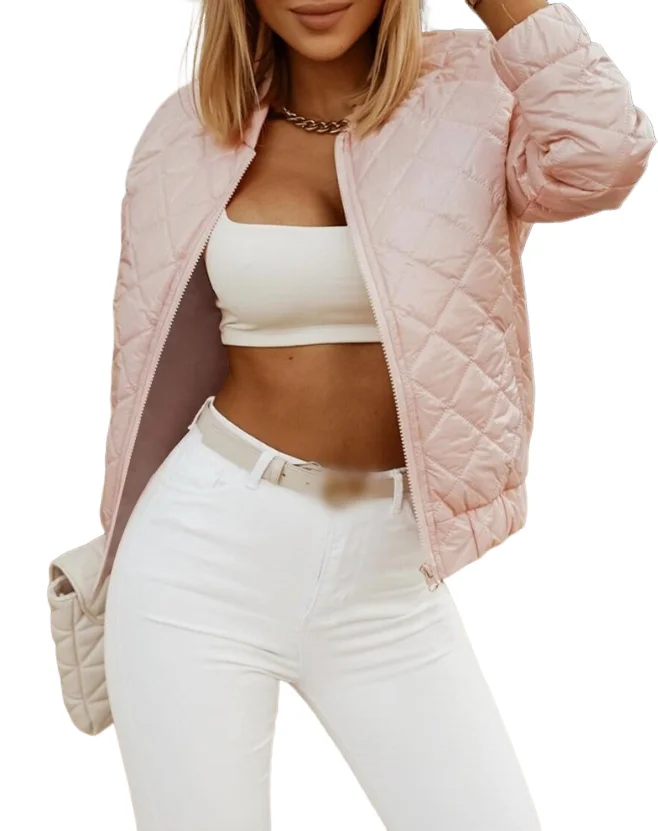 Fashion Winter Jackets Women Warm 2023 Long Sleeve Baseball Collar Zipper Up Puffer Jacket Casual Female Coats Clothes for Women
