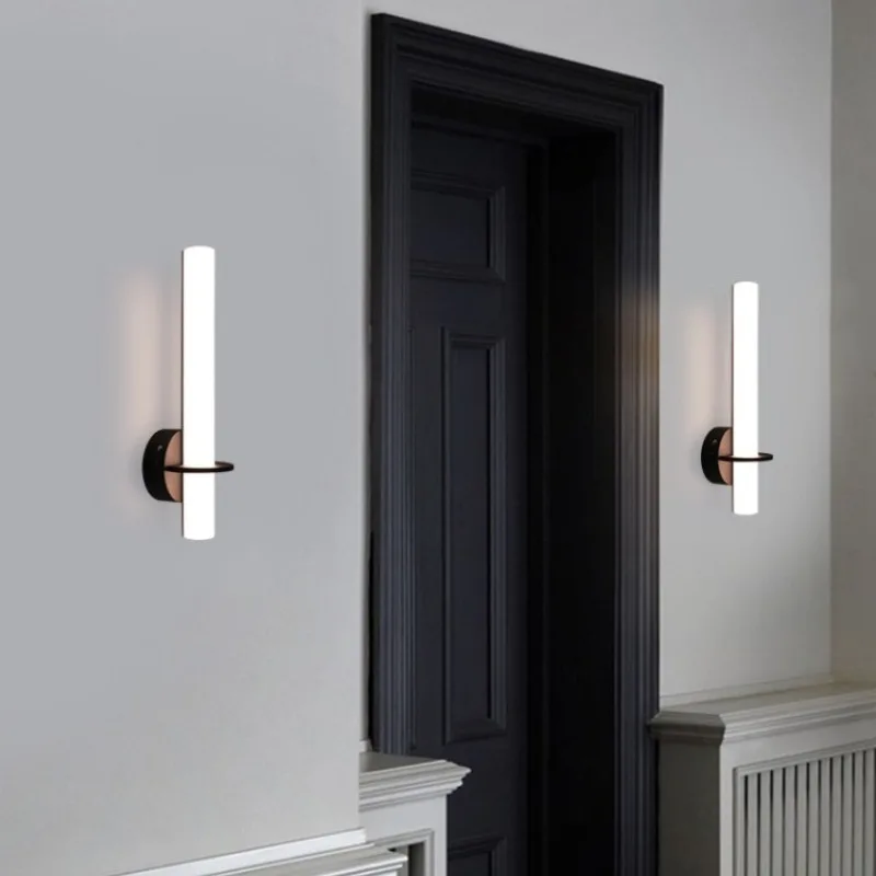 Magnetic Charging Wall Lamp Foyer Cylindrical Acrylic Ultra Long Endurance 360 Degree Rotating Infinite Dimming Mirror Headlight
