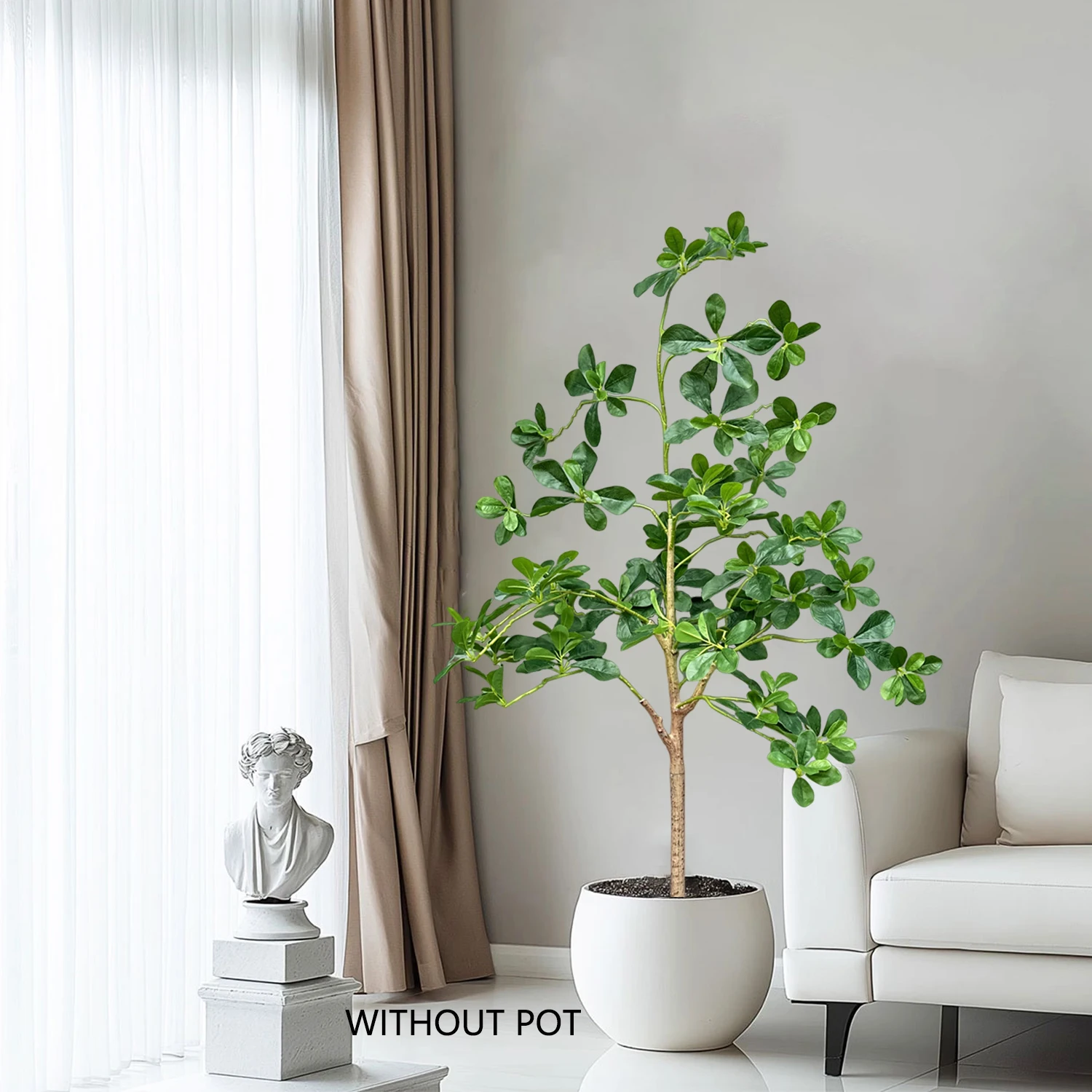 100-130cm Artificial green Ficus Tree Branches Banyan Faux Plants New year ornament fake plants For Home Garden room Decoration