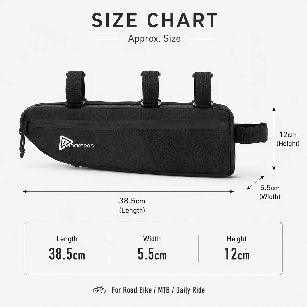 Reflective Bike Frame Bag Top Tube Storage Bag Water Resistant Expandable Bicycle Pouch Large Capacity MTB Cycling Gear