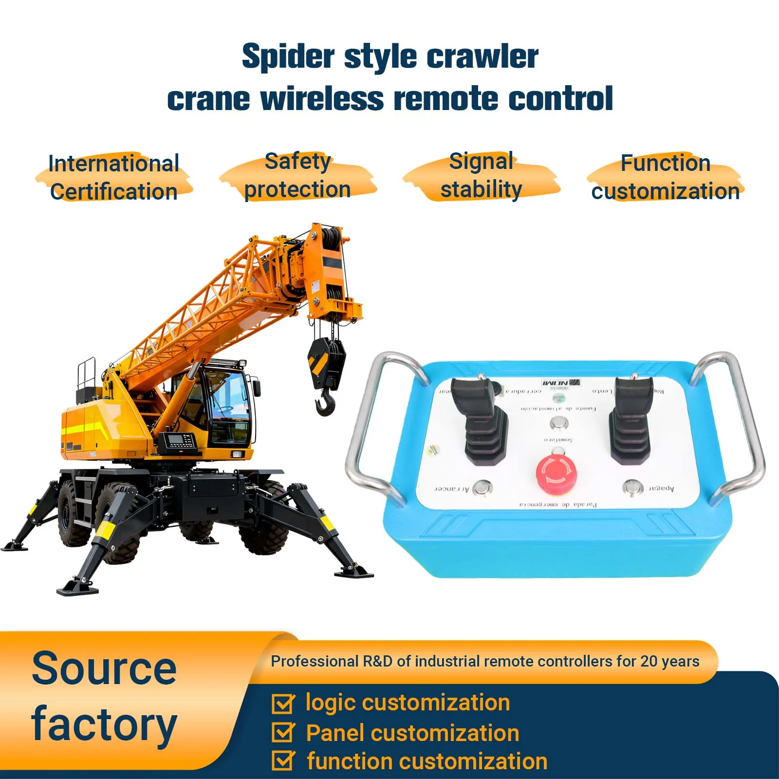Radio Remote Control Crane Factory Wholesale Blue Color High Quality Wireless Remote Control