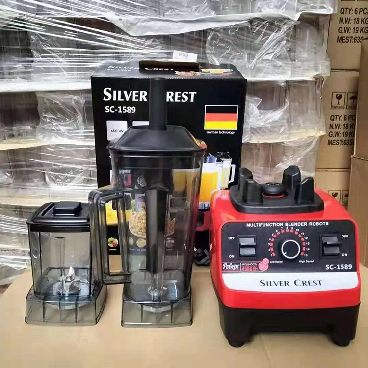 2 In 1 4500w Kitchen Appliances Heavy Duty Commercial Mixer Smoothie Juicer Food Processor Silver Crest Blender