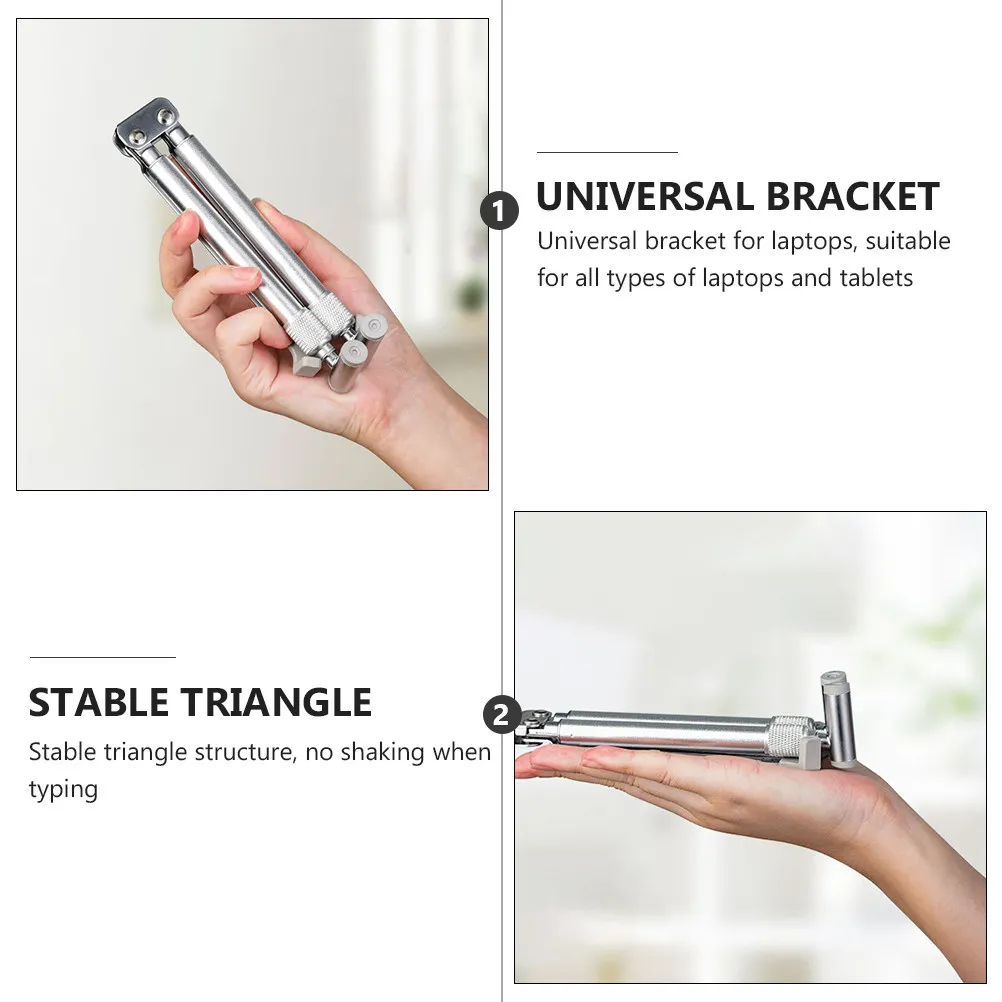 Adjustable Hollowed Aluminum Alloy Laptop Stand Telescopic Foldable Computer Support Cooling Rack Stable Triangle Structure
