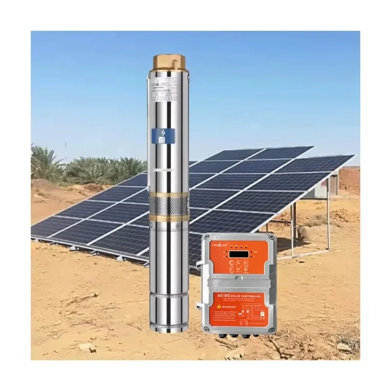

3HP 4 Inch 13 Cubic Meters/h 110m 220V Solar Water Pump Drilling Submersible Solar Pump Deep Well Agriculture