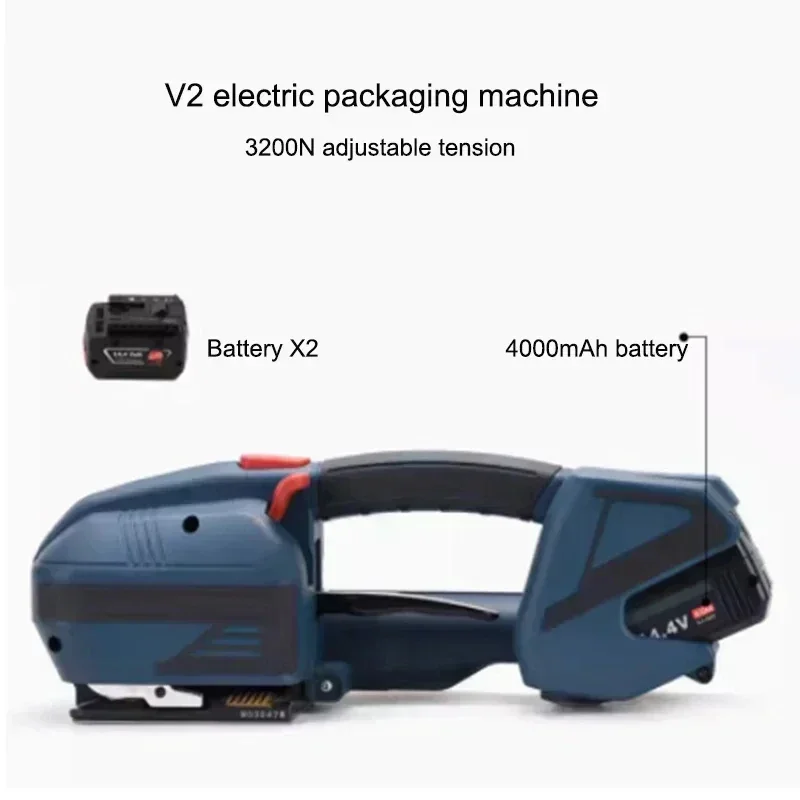 Electric Strapping Machine for 13-16mm PET/PP Strap Portable Automatic Packaging Tool Hot Melting Baler Digital Display V1/V2