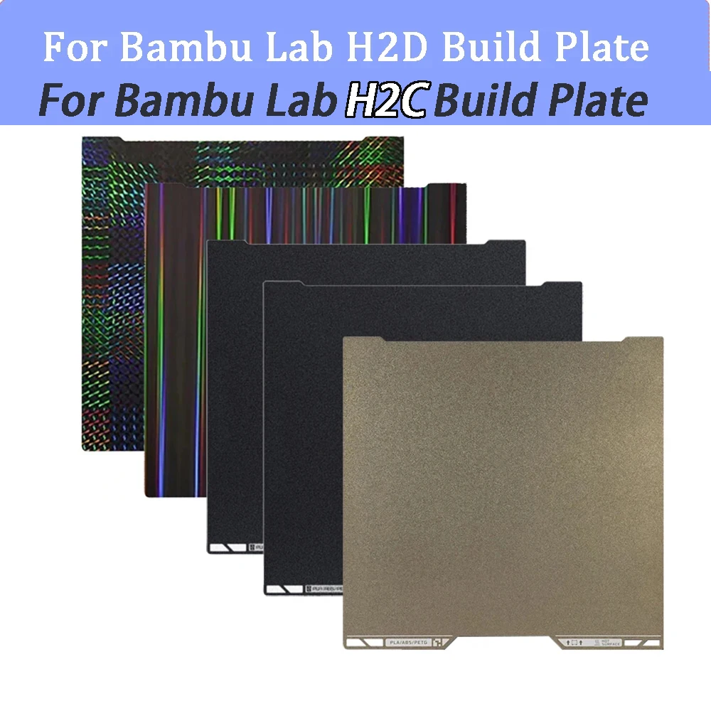 For Bambu Lab H2C H2S H2D Build Plate 350x320mm Bed Double Sided Printing PEI Spray Magnetic Spring Steel Film Lab H2S hotend