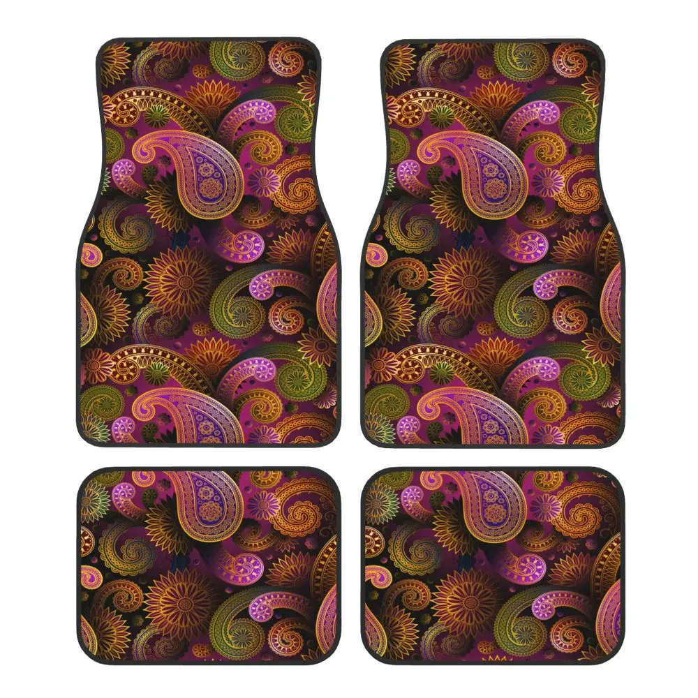 Paisley Colored Ladies Car Floor Mat 4PCS Universal Model Anti Fouling and Water Absorbing Car Floor Mat Carpet Anti Slip