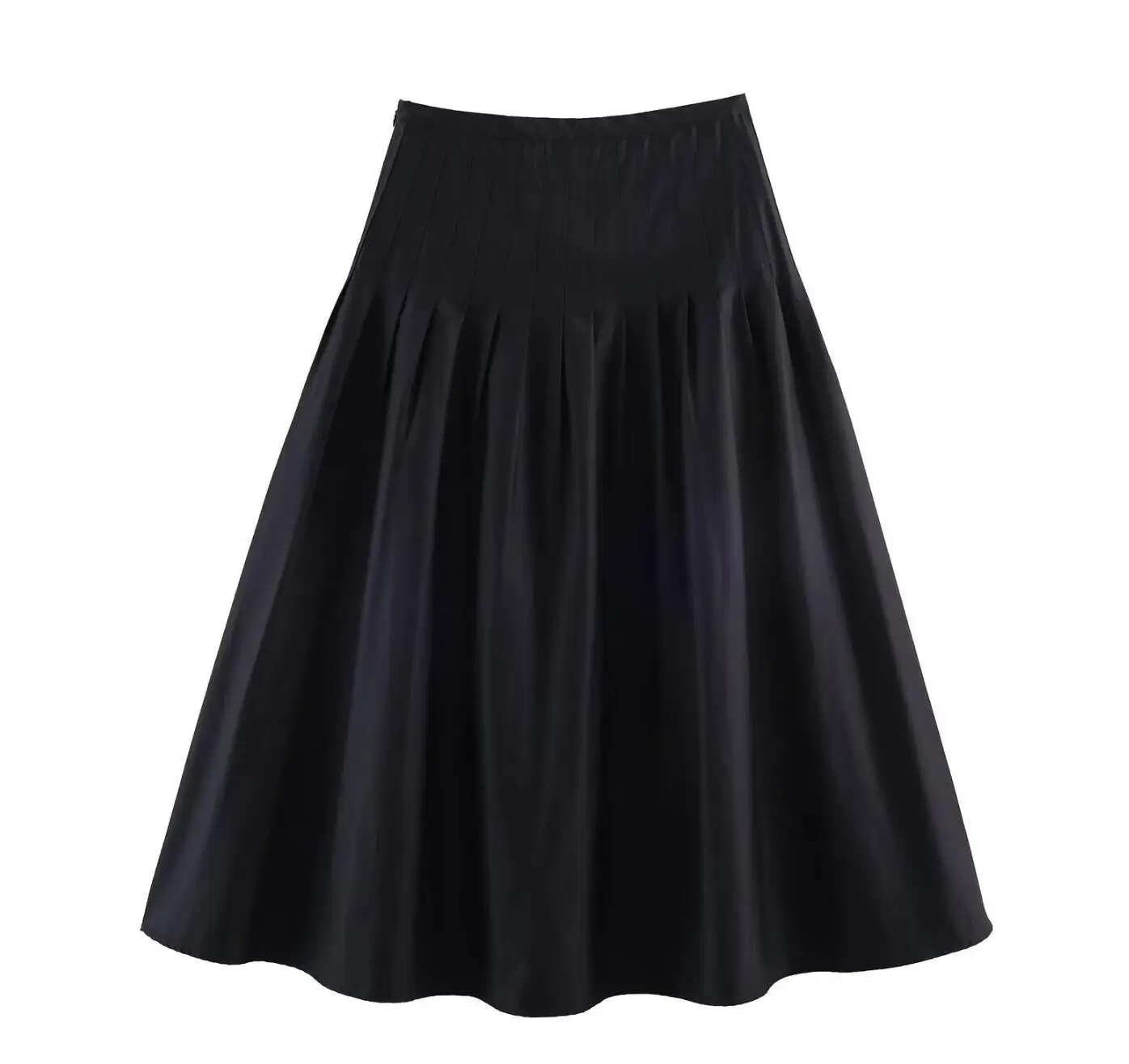 Vintage High Waist Package Hips Pleated Midi Long Skirt Coffee Spring Summer Women Long Skirts Femme Black