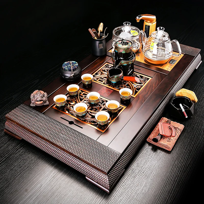 

Serving Luxury Tea Tray Decorative Accessories Drainage Drip Tea Tray Pot Rectangle Kitchen Living Room Bandeja Madera Teaware
