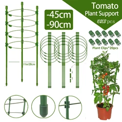 Jaula de tomate ajustable para plantas trepadoras, enrejados de pepino, 4 anillos ajustables y Clip para plantas, 90cm, 36 pulgadas