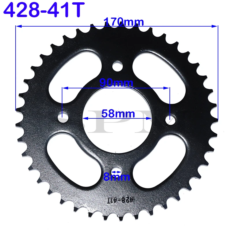 Motorcycle scooter gear 420/428 37T 41T 48T tooth 58mm / 90mm rear sprocket Fit For ATV Go Kart Quad Bike off-road motorcycles