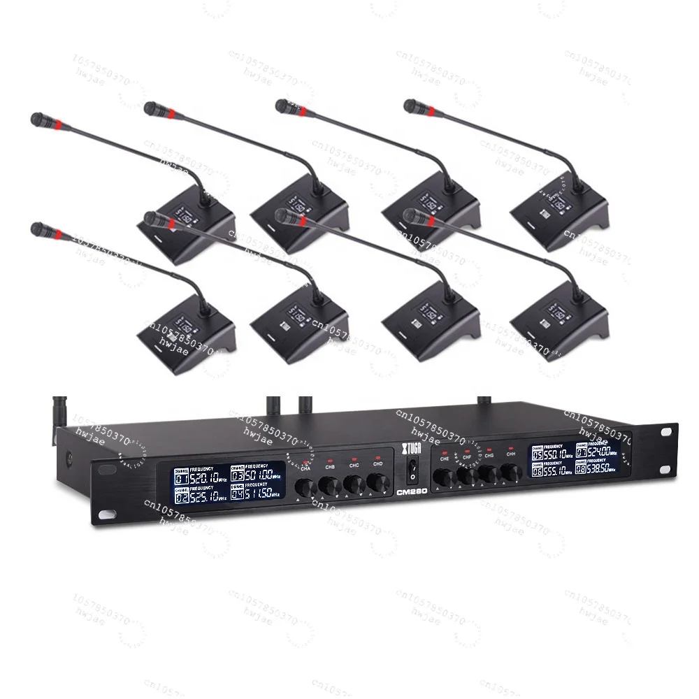 CM280 China Supplier Handheld 8 Channel Wireless Microphone Conference Goose Neck Microphone System